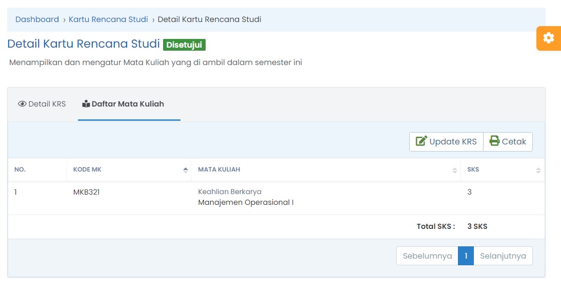 Tangkapan Layar - Halaman Detail Kartu Rencana Studi